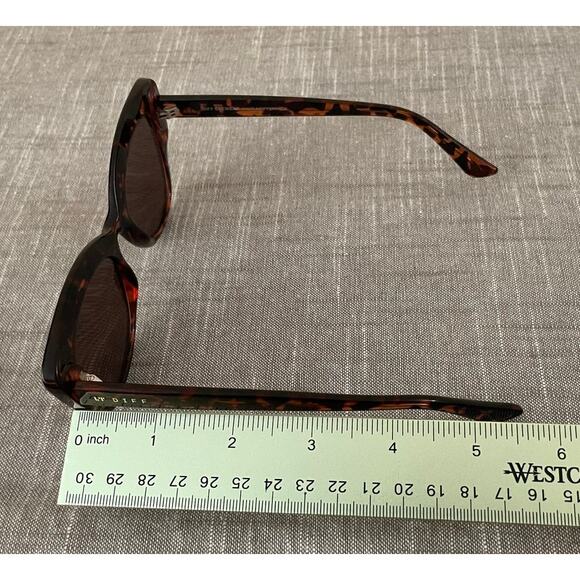 New DIFF Melody Womens Amber Tortoise Pattern Tinted Lenses Cat Eye Sunglasses main image 7